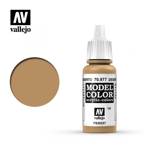 Acrylicos Vallejo -125 - 70977 - 模型色彩 Model Color - 沙漠黃色 Desert Yellow - 17 ml. 