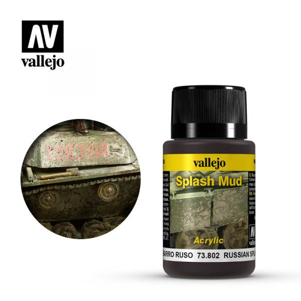 Acrylicos Vallejo - 73802 - 風化效果漆 Weathering Effects - 俄羅斯飛濺泥土 Russian Splash Mud - 40 ml. 