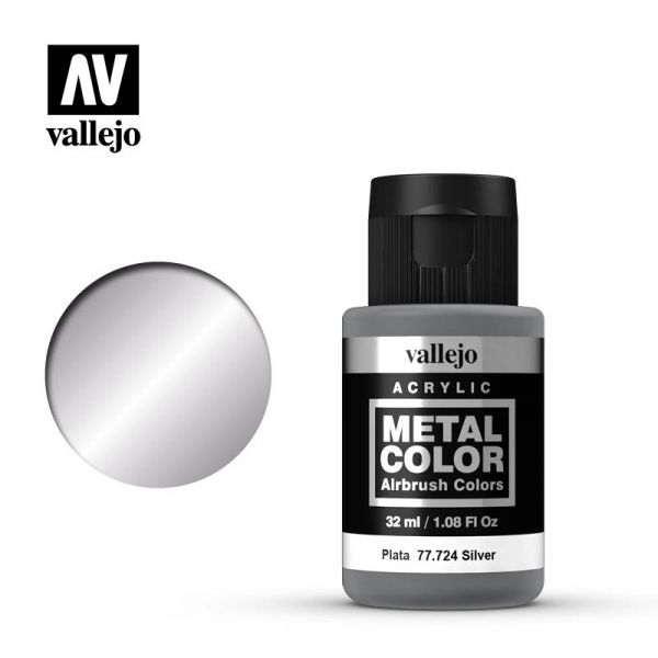 Acrylicos Vallejo - 77724 - 金屬色彩 Metal Color - 銀 Silver - 32 ml. 