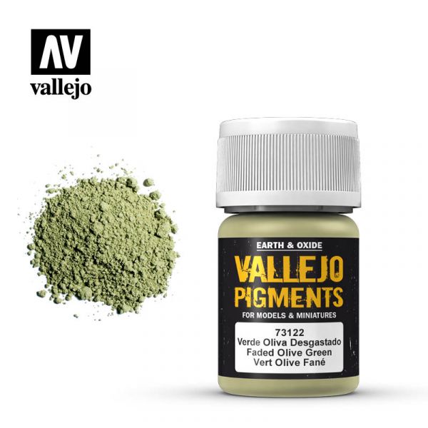 Acrylicos Vallejo - 73122 - 色粉 Pigments - 褪色的橄欖綠 Faded Olive Green - 35 ml. 