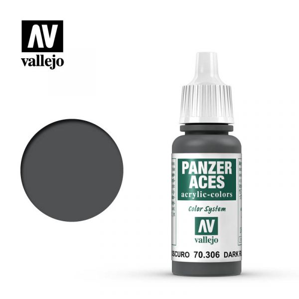  Acrylicos Vallejo - 70306 - 裝甲王牌 Panzer Aces - 深橡膠色 Dark Rubber - 17 ml. 