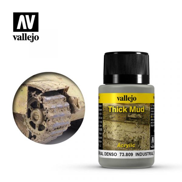 Acrylicos Vallejo - 73809 - 風化效果漆 Weathering Effects - 工業厚泥土 Industrial Thick Mud - 40 ml. 