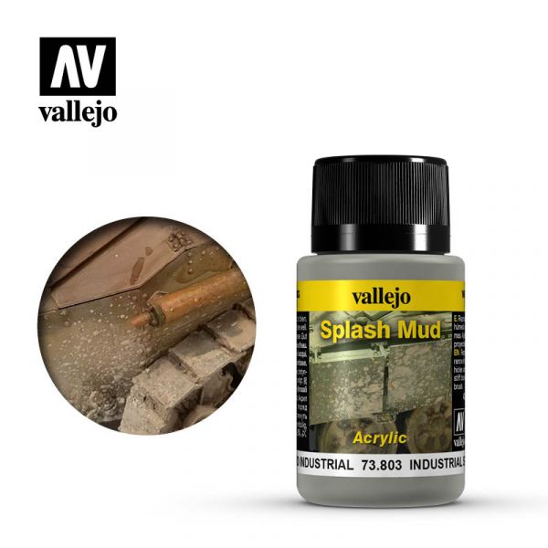 Acrylicos Vallejo - 73803 - 風化效果漆 Weathering Effects - 工業飛濺泥土 Industrial Spalsh Mud - 40 ml. 