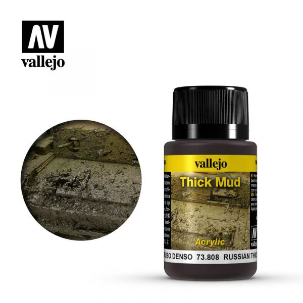 Acrylicos Vallejo - 73808 - 風化效果漆 Weathering Effects - 俄羅斯厚泥土 Russian Thick Mud - 40 ml. 
