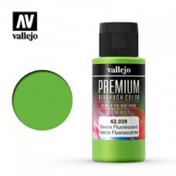 西班牙 Vallejo 高階色彩 Premium Color  62039-  螢光綠色60 ml 