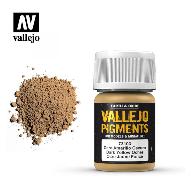 Acrylicos Vallejo - 73103 - 色粉 Pigments - 深黃色赭石色 Dark Yellow Ochre - 35 ml. 