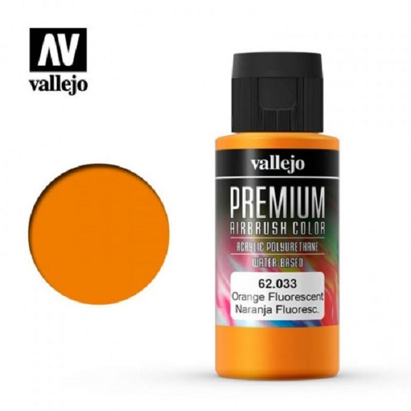 西班牙 Vallejo 高階色彩 Premium Color 62033- 螢光橘色 60 ml 