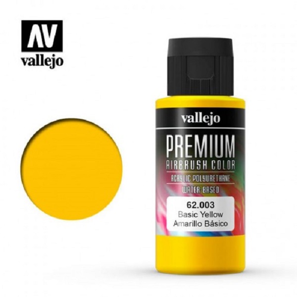 西班牙 Vallejo 高階色彩 Premium Color  62003-  基礎黃色 60 ml 