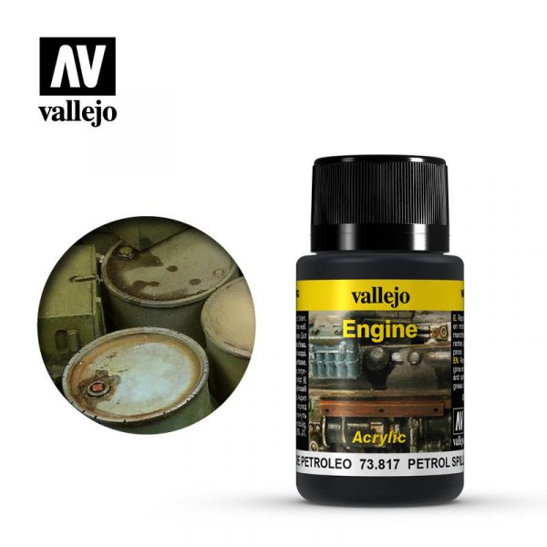 Acrylicos Vallejo - 73817 - 風化效果漆 Weathering Effects - 噴灑汽油 Petrol Spills - 40 ml. 