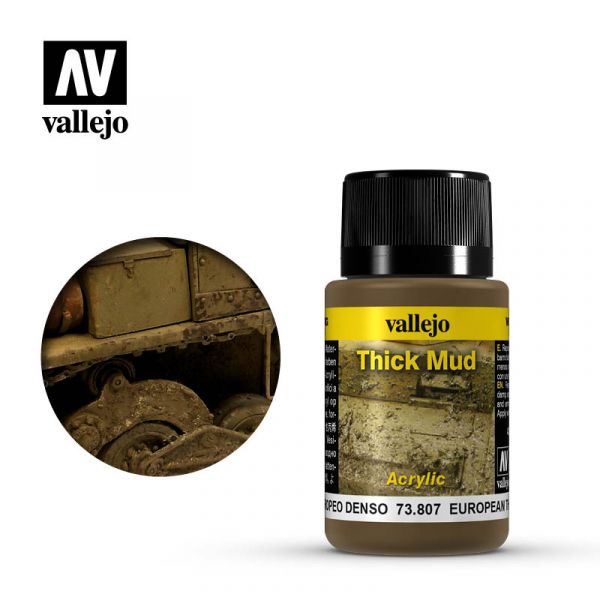 Acrylicos Vallejo - 73807 - 風化效果漆 Weathering Effects - 歐洲厚泥土 European Thick Mud - 40 ml. 