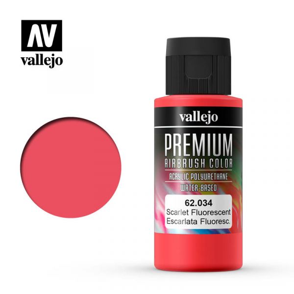 西班牙 Vallejo 高階色彩 Premium Color 62034- 螢光腥紅色 60 ml 