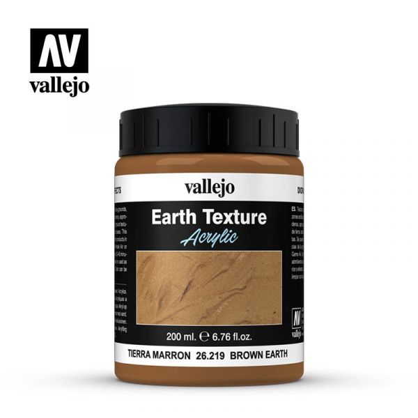 Acrylicos Vallejo - 26219 - 佈景效果 Diorama Effects - 棕色土地 Brown Earth - 200 ml. 