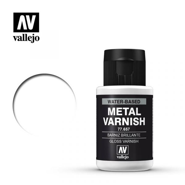 Acrylicos Vallejo - 77657 - 金屬色彩 Metal Color - 亮光金屬保護漆 Gloss Metal Varnish - 32 ml. 