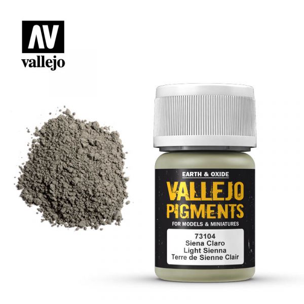 Acrylicos Vallejo - 73104 - 色粉 Pigments - 淺黃土色 Light Sienna - 35 ml. 