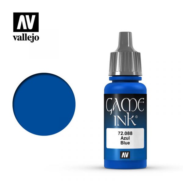 Acrylicos Vallejo -084 - 72088 - 遊戲色彩 Game Color - 藍色墨水 Blue Ink - 17 ml. 