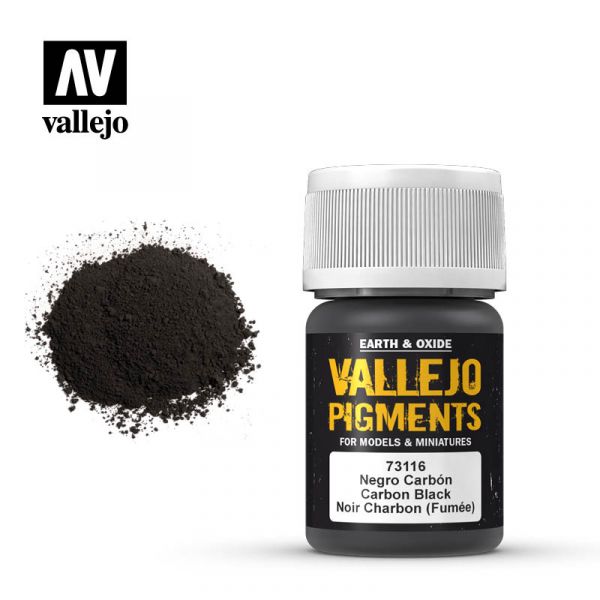 Acrylicos Vallejo - 73116 - 色粉 Pigments - 碳黑 Carbon Black (煙燻黑 Smoke Black) - 35 ml. 