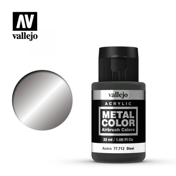 Acrylicos Vallejo - 77712 - 金屬色彩 Metal Color - 鋼 Steel - 32 ml. 