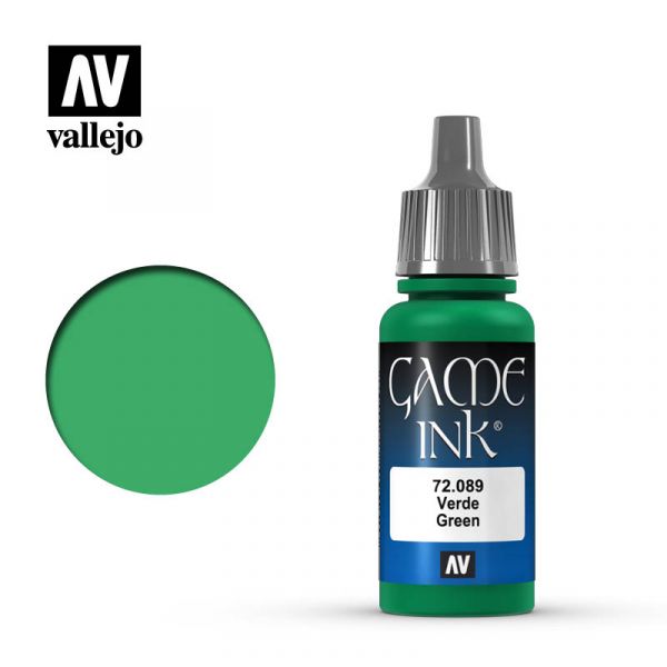 Acrylicos Vallejo -085 - 72089 - 遊戲色彩 Game Color - 綠色墨水 Green Ink - 17 ml. 