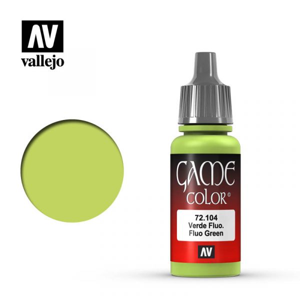 Acrylicos Vallejo -077 - 72104 - 遊戲色彩 Game Color - 螢光綠 Fluo Green - 17 ml. 
