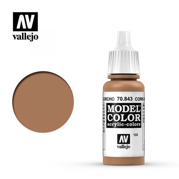 Acrylicos Vallejo -133 - 70843 - 模型色彩 Model Color - 軟木褐色 Cork Brown - 17 ml. 