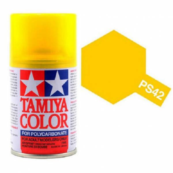 田宮 TAMIYA  PS-42 半透明黃色 噴罐 (新配方 耐撞擊、高延展性 ) <硝基漆/100ml> 
