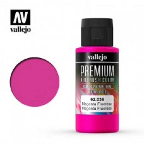 西班牙 Vallejo 高階色彩 Premium Color  62036-  螢光洋紅色60 ml 