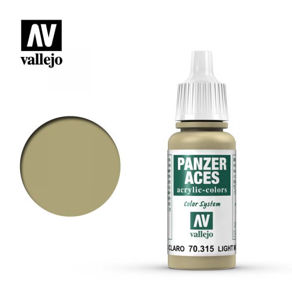  Acrylicos Vallejo - 70315 - 裝甲王牌 Panzer Aces - 淺泥土色 Light Mud - 17 ml 