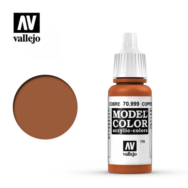Acrylicos Vallejo -176 - 70999 - 模型色彩 Model Color - 銅色（金屬色） Copper - 17 ml. 