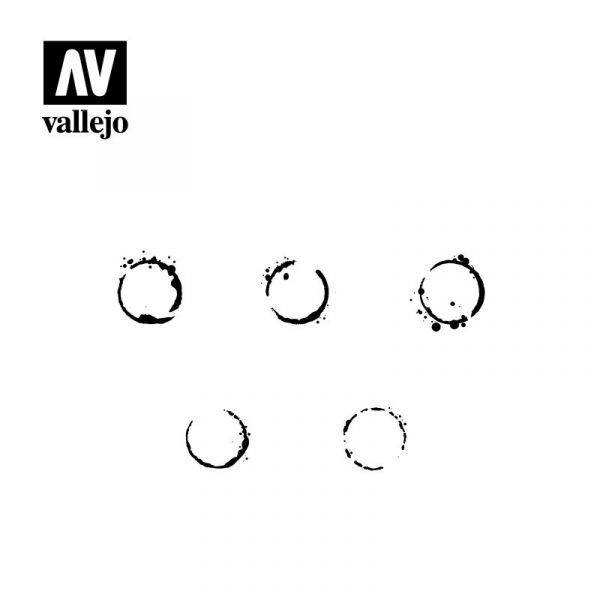 Acrylicos Vallejo ST-AFV002 1/35 Stencils - 油桶油漬痕 Drum Oil Markings  遮噴片 