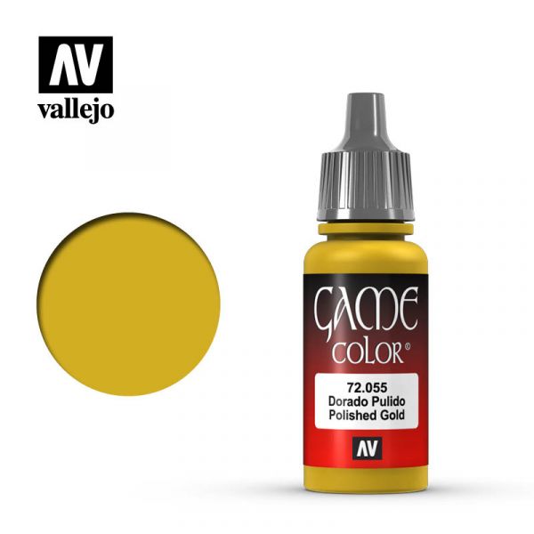 Acrylicos Vallejo -055 - 72055 - 遊戲色彩 Game Color - 拋光金色 Polished Gold - 17 ml. 