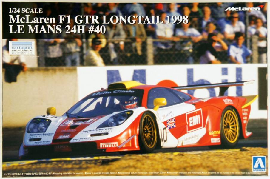 青島社 AOSHIMA 1/24 汽車模型 McLaren F1 GTR Long Tail 1998 Le Mans 24H #40 組裝模型  