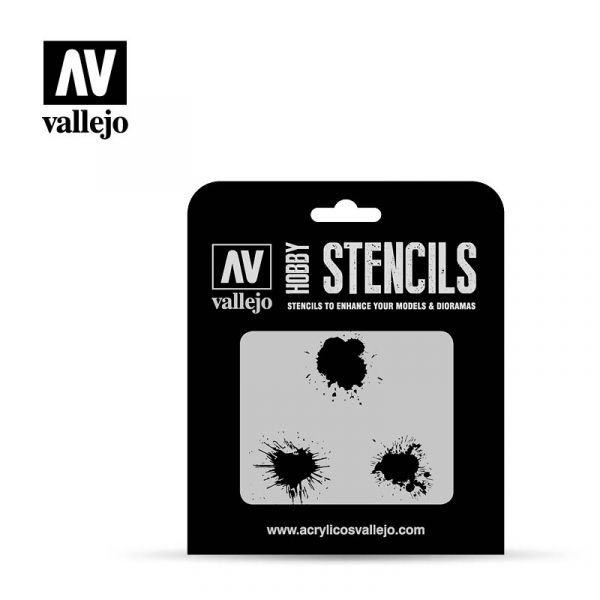 Acrylicos Vallejo - ST-TX005 1/35 Stencils - 油漆污漬 Paint Stains 遮噴片 