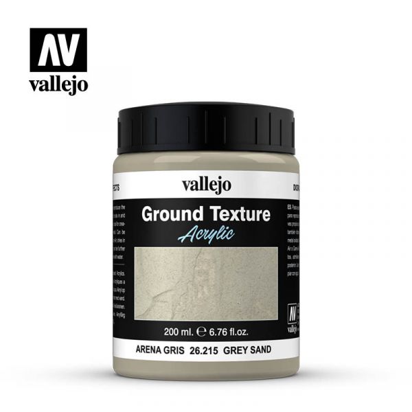 Acrylicos Vallejo - 26215 - 佈景效果 Diorama Effects - 灰砂膏 Grey Sand - 200 ml. 