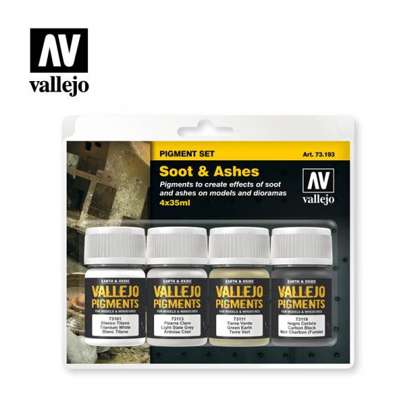 Acrylicos Vallejo - 73193 - 色粉 Pigments - 煤煙與灰燼 Soot & Ashes - 35 ml. 