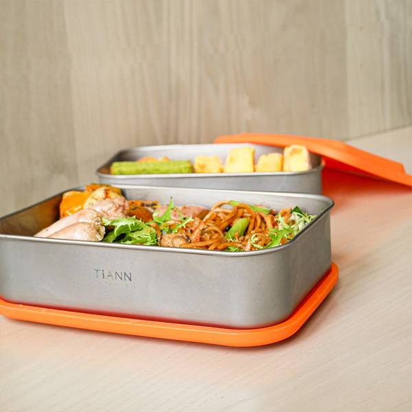 鈦安餐具  矽膠蓋純鈦日式保鮮便當盒 