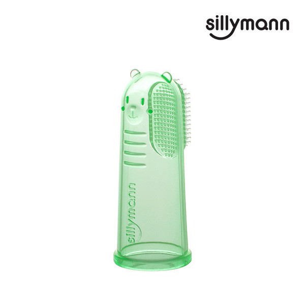 【韓國sillymann】 100%鉑金矽膠指套牙刷(綠) 