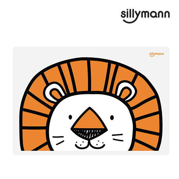 【韓國sillymann】 100%鉑金矽膠可愛寶貝兒童餐墊(獅子) 吃飯好幫手
