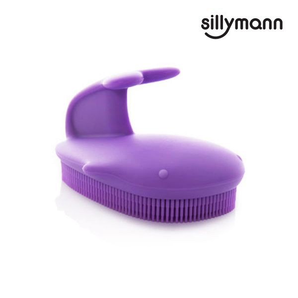 【韓國sillymann】 100%鉑金矽膠鯨魚洗澡刷(紫) 