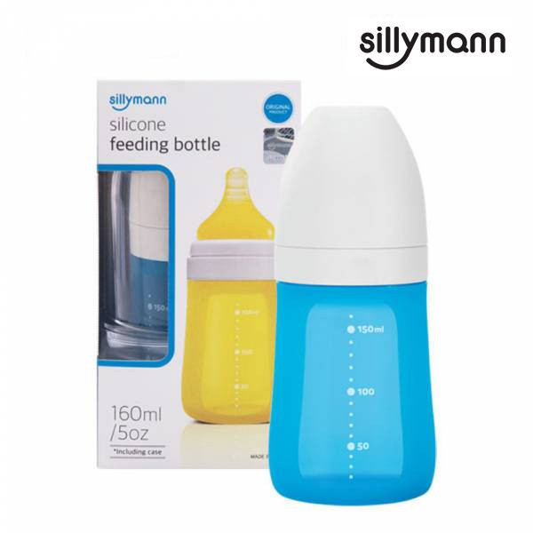 【韓國sillymann】 100%鉑金矽膠奶瓶160ML(米蘭藍) 