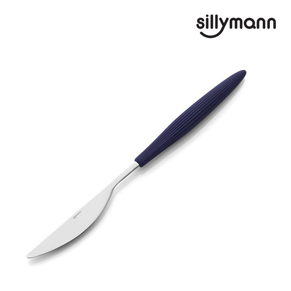 【韓國sillymann】 100%鉑金矽膠精品手感牛排刀(藍) 