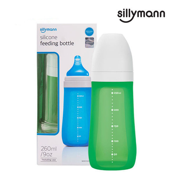 【韓國sillymann】 100%鉑金矽膠奶瓶260ML(波士頓綠) 