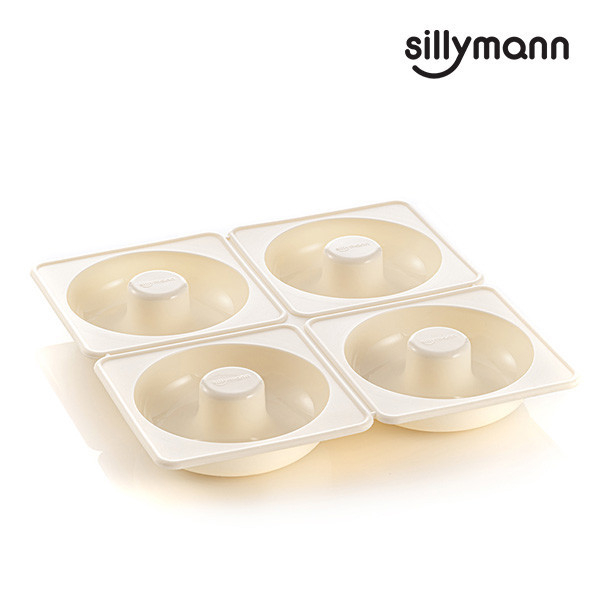 【韓國sillymann】100%鉑金矽膠甜甜圈烘焙模具(烤箱/氣炸鍋/微波爐專用)(奶油白) 