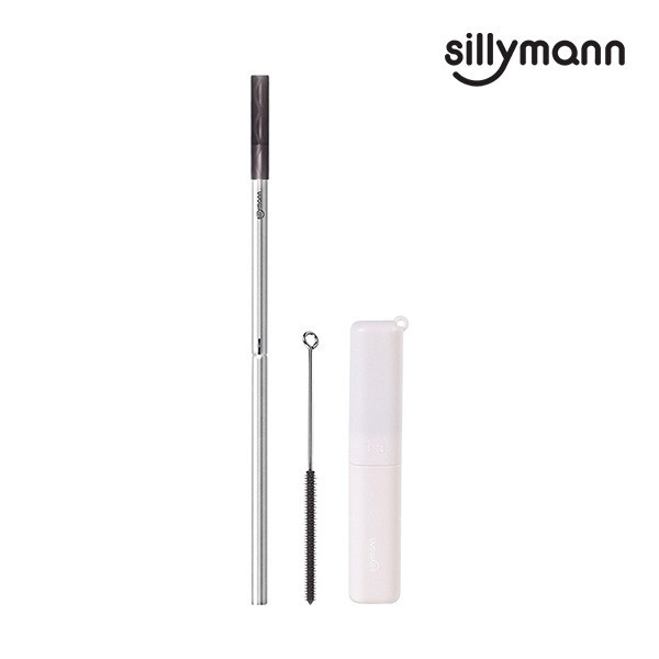 【韓國sillymann】 100%鉑金矽膠攜帶型不銹鋼吸管套裝 