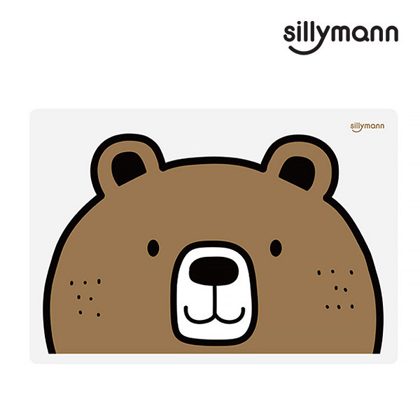 【韓國sillymann】 100%鉑金矽膠可愛寶貝兒童餐墊(熊) 吃飯好幫手