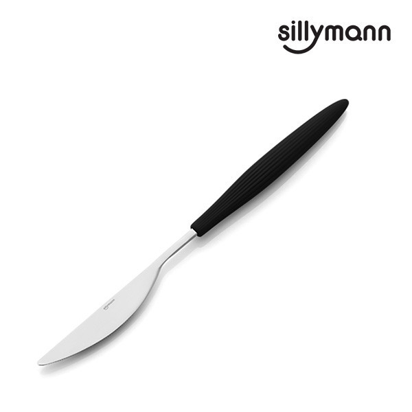 【韓國sillymann】 100%鉑金矽膠精品手感牛排刀(黑) 