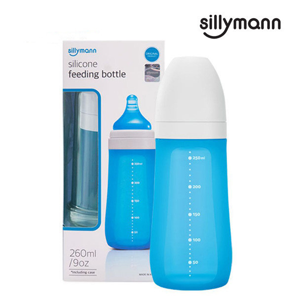 【韓國sillymann】 100%鉑金矽膠奶瓶260ML(米蘭藍) 