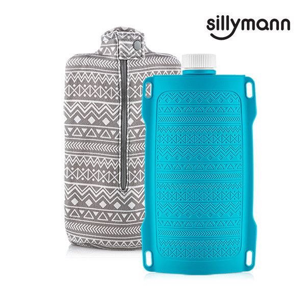 【韓國sillymann】100%鉑金矽膠保溫水瓶/水袋700ml(藍) 