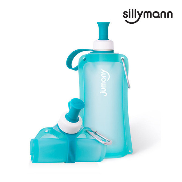 【韓國sillymann】 100%鉑金矽膠簡約便攜捲式鉑金矽膠水瓶-550ml 