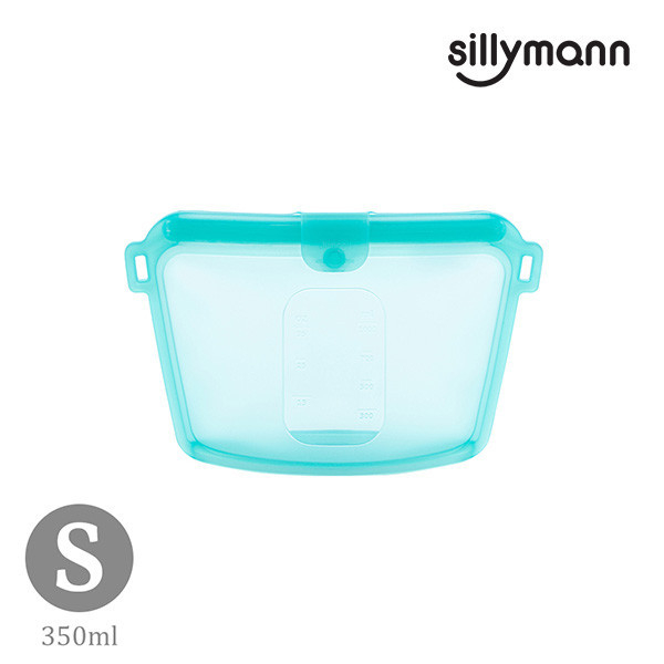 【韓國sillymann】 100%鉑金矽膠密封袋-350ml(藍) 