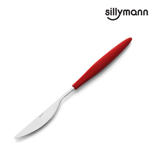 【韓國sillymann】 100%鉑金矽膠精品手感牛排刀(紅) 